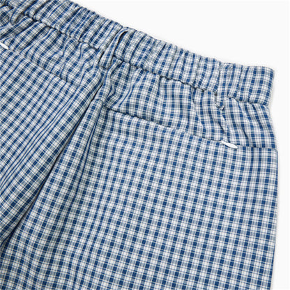 DAXUEN Blue and white wide-leg trousers with gingham pattern