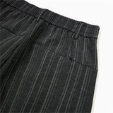 DAXUEN Wide-leg trousers in dark charcoal grey with pinstripes
