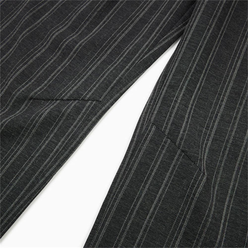 DAXUEN Wide-leg trousers in dark charcoal grey with pinstripes