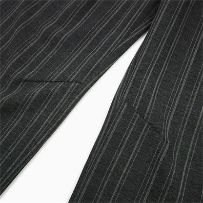 DAXUEN Wide-leg trousers in dark charcoal grey with pinstripes