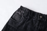 DAXUEN Distressed wide-leg denim pants with unique pockets and embroidery