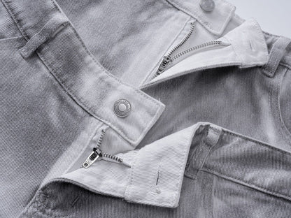 DAXUEN High-waisted wide-leg cargo pants with acid-wash effect