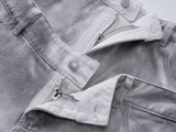 DAXUEN High-waisted wide-leg cargo pants with acid-wash effect