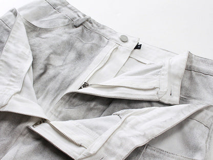 DAXUEN High-waisted wide-leg cargo pants with acid-wash effect