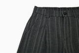 DAXUEN Wide-leg trousers in dark charcoal grey with pinstripes