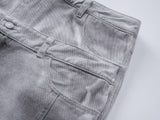 DAXUEN High-waisted wide-leg cargo pants with acid-wash effect