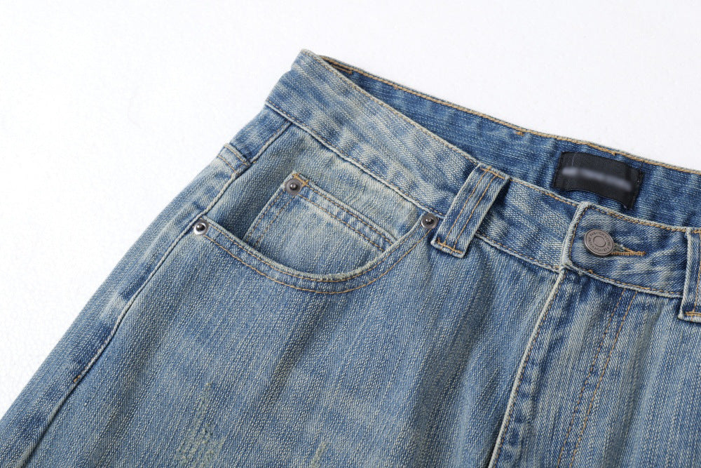 DAXUEN Baggy distressed blue denim pants
