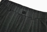DAXUEN Wide-leg trousers in dark charcoal grey with pinstripes