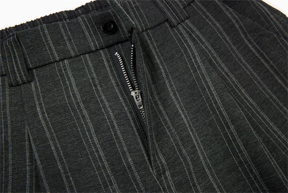 DAXUEN Wide-leg trousers in dark charcoal grey with pinstripes