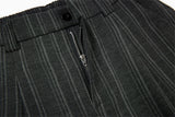 DAXUEN Wide-leg trousers in dark charcoal grey with pinstripes