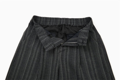 DAXUEN Wide-leg trousers in dark charcoal grey with pinstripes