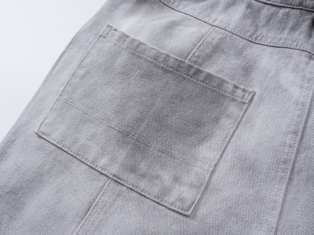 DAXUEN High-waisted wide-leg cargo pants with acid-wash effect