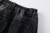 DAXUEN Distressed wide-leg denim pants with unique pockets and embroidery