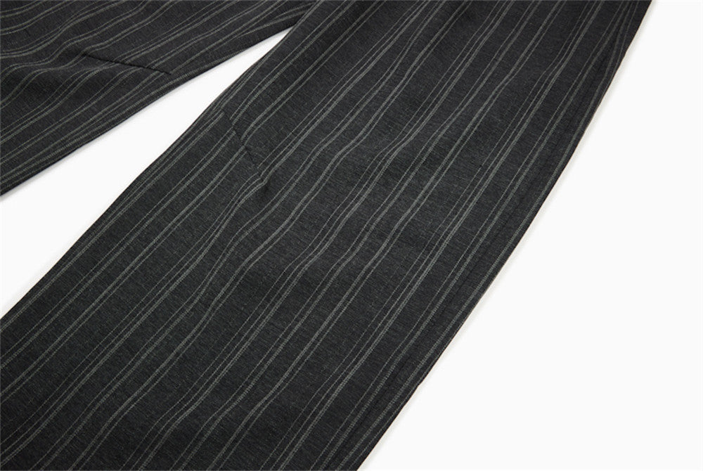 DAXUEN Wide-leg trousers in dark charcoal grey with pinstripes
