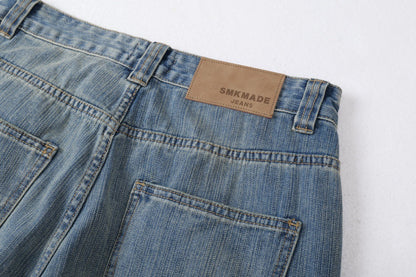 DAXUEN Baggy distressed blue denim pants