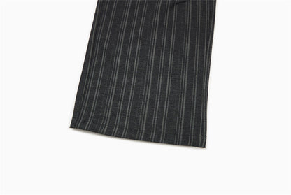 DAXUEN Wide-leg trousers in dark charcoal grey with pinstripes