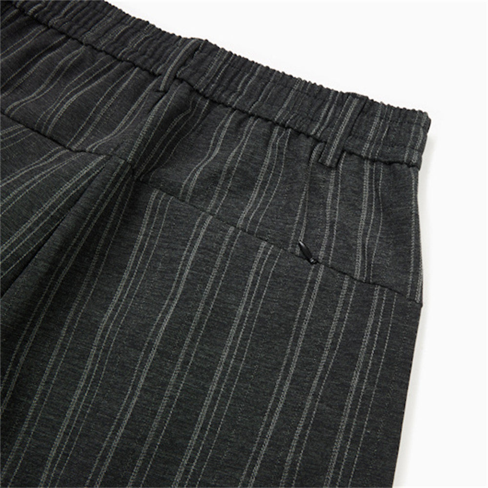 DAXUEN Wide-leg trousers in dark charcoal grey with pinstripes