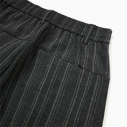 DAXUEN Wide-leg trousers in dark charcoal grey with pinstripes