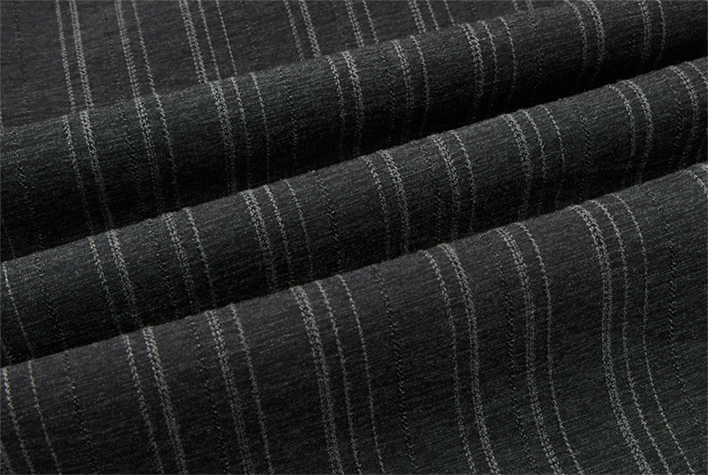 DAXUEN Wide-leg trousers in dark charcoal grey with pinstripes