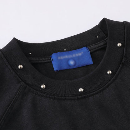 DAXUEN Oversized t-shirt with studded details and abstract logo