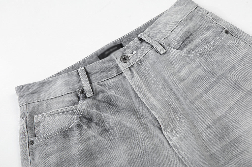 DAXUEN Wide-leg jeans in light washed grey denim