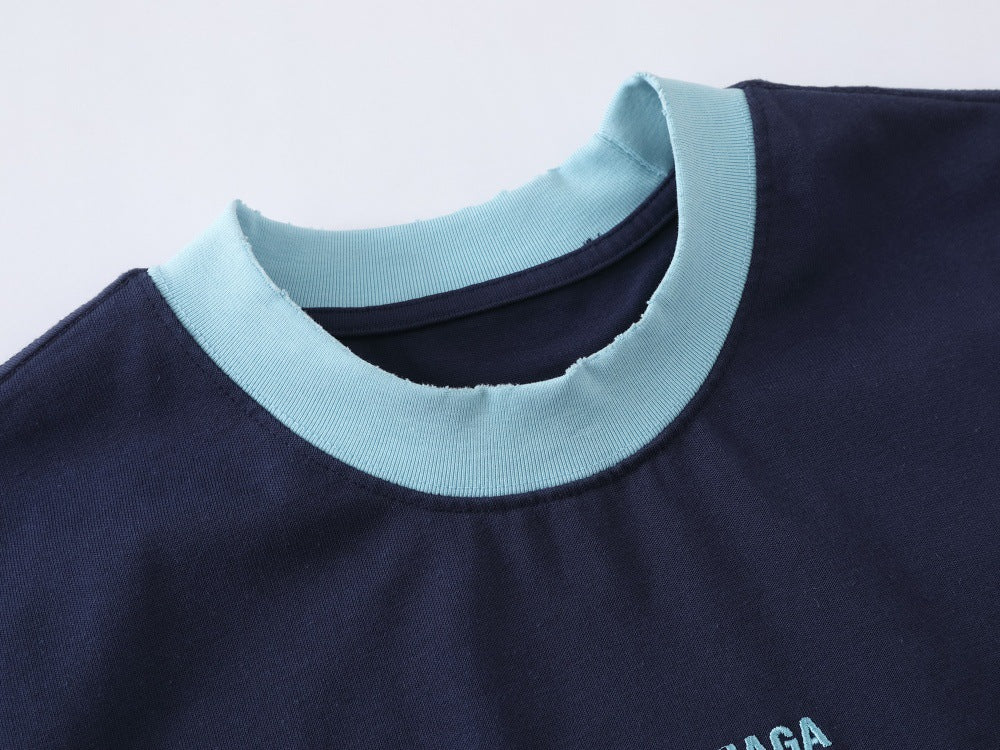 DAXUEN Relaxed-fit crew-neck t-shirt with bold text