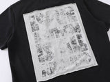 DAXUEN Oversized short-sleeved t-shirt with grunge print