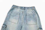 DAXUEN Men's loose-fit denim cargo shorts