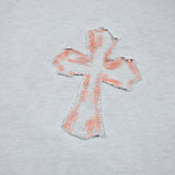 DAXUEN Distressed cross patch short-sleeved T-shirt