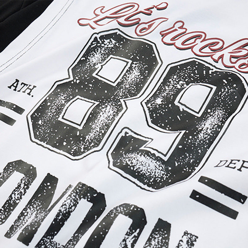 DAXUEN Faux-layered short-sleeved graphic t-shirt