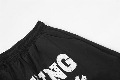 DAXUEN Wide-leg cargo pants with graphic print
