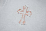 DAXUEN Distressed cross patch short-sleeved T-shirt