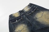 DAXUEN Wide-leg distressed denim jeans in light and dark washes