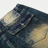 DAXUEN Wide-leg distressed denim jeans in light and dark washes