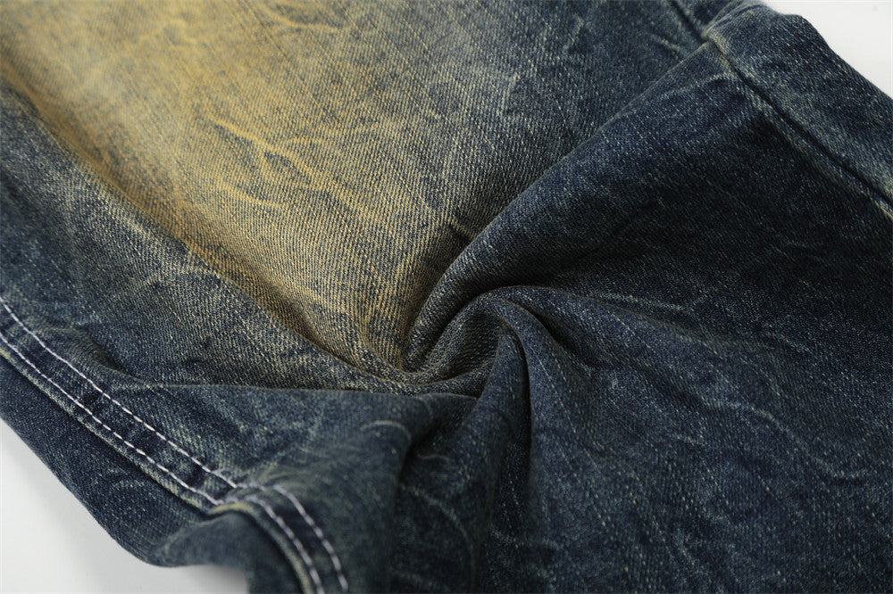DAXUEN Wide-leg distressed denim jeans in light and dark washes
