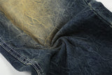 DAXUEN Wide-leg distressed denim jeans in light and dark washes