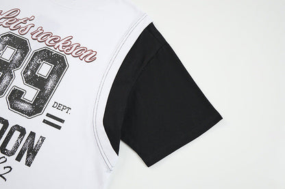 DAXUEN Faux-layered short-sleeved graphic t-shirt