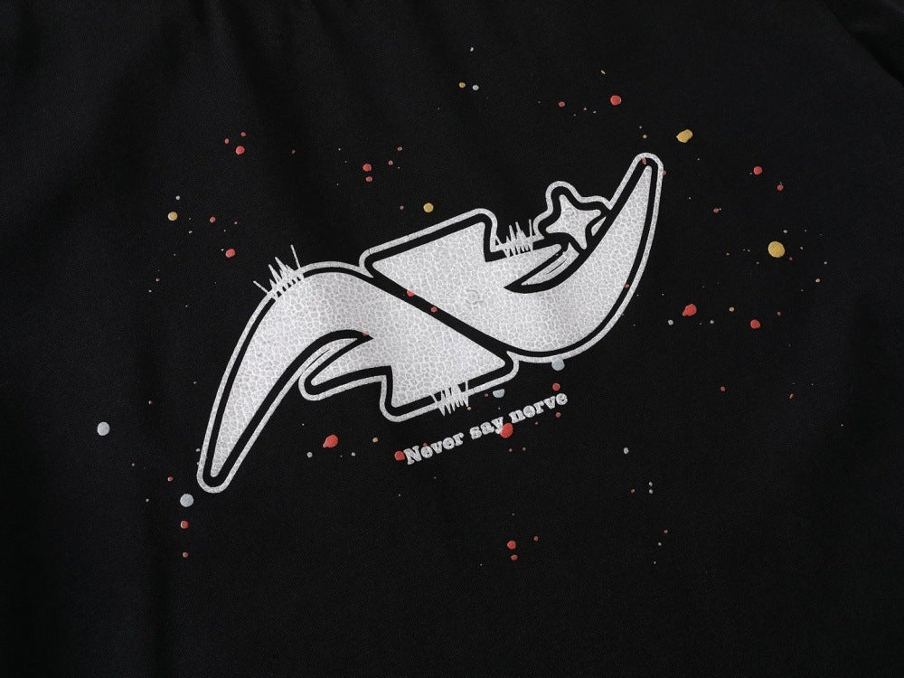 DAXUEN Abstract graphic paint splash short-sleeved T-shirt