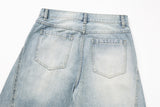 DAXUEN High-waisted oversized wide-leg jeans in faded wash
