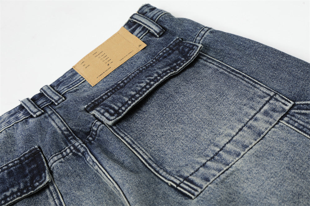 DAXUEN Gradient wide-leg denim jeans with multi-panel construction