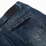 DAXUEN Distressed dark blue flared denim jeans