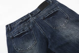 DAXUEN Distressed dark blue flared denim jeans