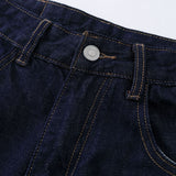 DAXUEN Dark indigo wide-leg jeans with contrasting stitching