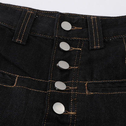 DAXUEN High-waisted wide-leg denim pants