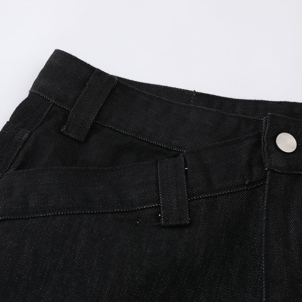 DAXUEN Wide-leg black denim jeans