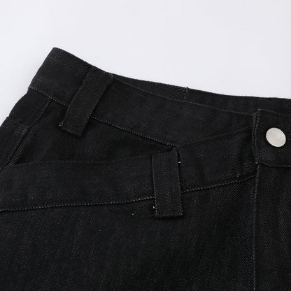 DAXUEN Wide-leg black denim jeans