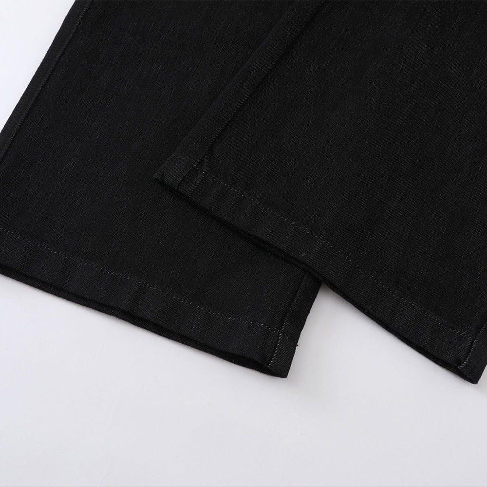 DAXUEN Wide-leg black denim jeans