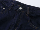 DAXUEN Dark indigo wide-leg jeans with contrasting stitching