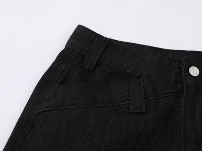 DAXUEN Wide-leg black denim jeans