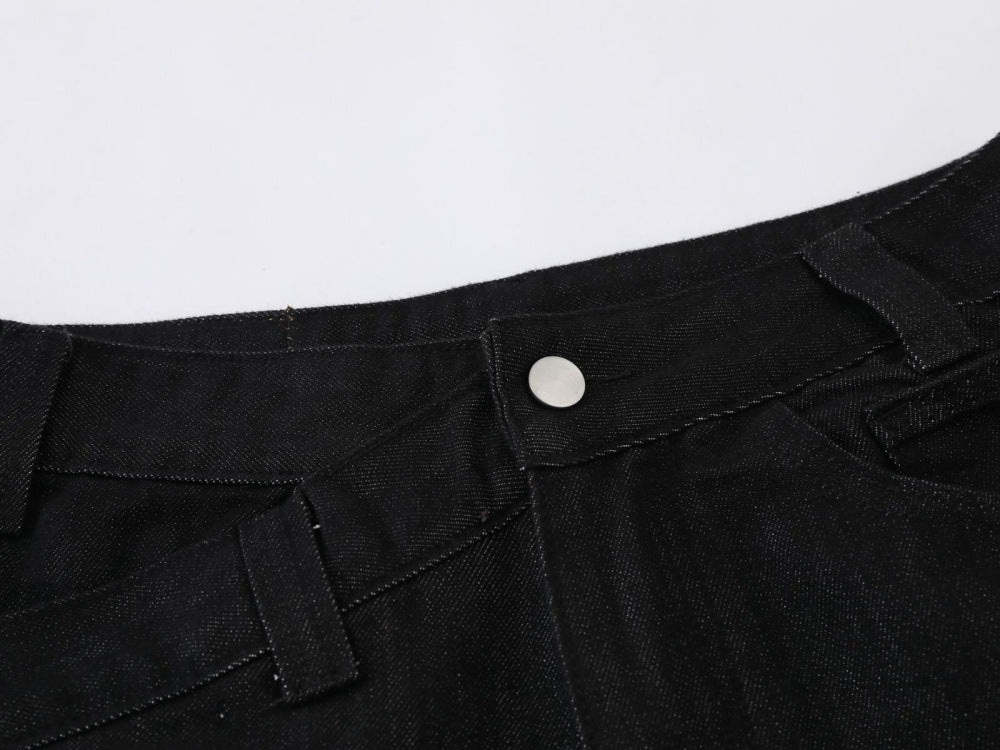 DAXUEN Wide-leg black denim jeans